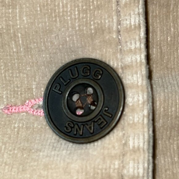 Plugg Womens Beige Corduroy Blazer Jacket With Bow Pockets Size L - Picture 10 of 14